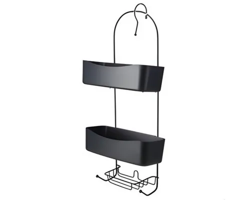 Bathroom Solutions Duschregal ARC aus Metall, 24 x 12 x 59 cm - Praktisches Duschregal aus robustem Metall für die Aufbewahrung von Kosmetika. Mit seinen kompakten Maßen passt es ideal in jedes Badezimmer und sorgt für Ordnung und Stil.