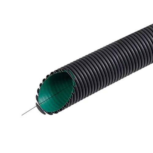 Fränkische Leerrohr Kabuflex R 50m M50 Ø 50 mm - Schwarzes Wellrohr für einfache Kabeleinzüge mit Druckfestigkeit von 450 N/5 cm. Ideal für Erdverlegung bei -5°C bis +90°C, entspricht VDE-Normen.