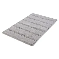 Kleine Wolke Badematte Monrovia - Badteppich in platinfarben, rutschhemmend und fußbodenheizungsgeeignet, aus waschbarer Mikrofaser für hohen Komfort und Stil im Badezimmer.
