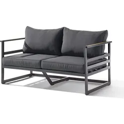 Sieger Sydney Lounge 2-Sitzer Sofa - Modernes Design in Eisengrau - Gartenmöbel für stilvolle Terrassen: Das Sieger Sydney Lounge 2-Sitzer Sofa vereint modernes Design mit robustem Aluminiumgestell und abnehmbaren Kissen für höchsten Komfort.