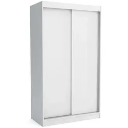 Brent Kleiderschrank Schiebetüren Emily, 100cm Breit - Kleiderschrank mit großen Spiegeln für optische Raumvergrößerung, aus hochwertiger laminierter Spanplatte mit stabilen Aluminium-Führungsschienen, ideal für moderne Schlafzimmer.