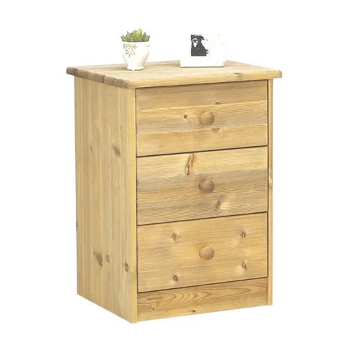 Nelly Kommode 3 Schubladen gebeizt - Hochwertige Kommode mit klassischem Holzfinish, ideal für Schlafzimmer, Flur oder Wohnzimmer