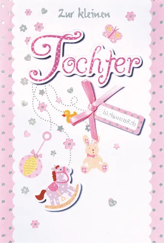 Geburt – Baby  - Glückwunschkarte im Format 11,5 x 17 cm mit Briefumschlag
