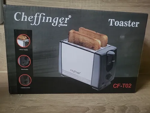Chefinger Edelstahl-Toaster - Toaster für 2 Scheiben mit 28 mm Schlitzgröße, Edelstahl-Gehäuse, variable Zeitsteuerung und automatische Abschaltung für sicheres Toasten.
