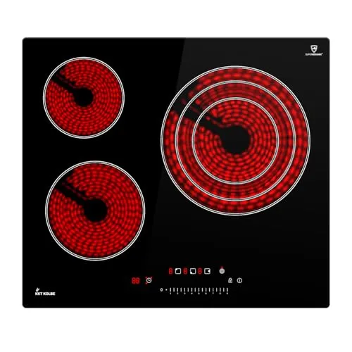 KKT KOLBE Elektro-Kochfeld CH5903RL – 59cm Glaskeramik Herdplatte mit Wok-Zone - Das KKT KOLBE Kochfeld kombiniert modernes Design mit Funktionalität. Die 3 Kochzonen, darunter eine Wok-Zone, bieten optimale Hitzeverteilung für kreative Gerichte. Einfach zu bedienen mit Slidersteuerung und praktischen Sicherheitsfunktionen.