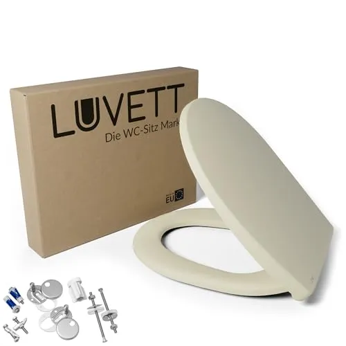 LUVETT® WC-Sitz C100 oval mit Absenkautomatik und Edelstahl-Montage - Hochwertiger WC-Sitz in ovaler Form, erhältlich in 17 Farben. Mit einfacher Montage und geräuschloser Absenkautomatik sorgt er für Komfort und Stil im Bad. Made in Europe – geprüft und belastbar bis 175 kg.