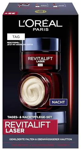 L'Oréal Paris Revitalift Laser X3 - Tag- und Nachtcreme Geschenkset, mildert Falten und strafft die Haut mit Dreifach-Power Formel