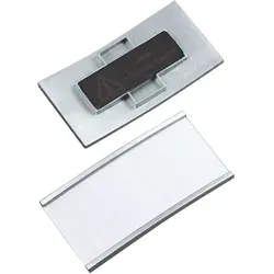 Namensschilder MEET, magnetisch silber, Kunststoff 10