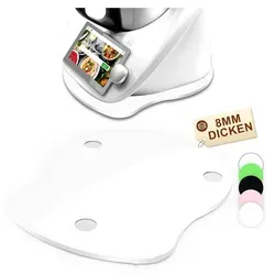 Gleitbrett Acryl, TM6, Zubehör, schnelles Bewegen für Thermomix, rutschfeste Unterlage, Weiß - Weiß