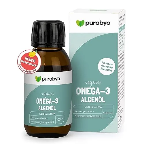Algenöl flüssig Omega 3 VEGAN | Hochdosiert mit 315 mg DHA und 105 mg EPA - Omega-3 Öl: Veganes Mikroalgenöl mit verbessertem Geschmack, unterstützt Gehirn, Augen und Herzgesundheit – umweltfreundlich und ohne Überfischung.