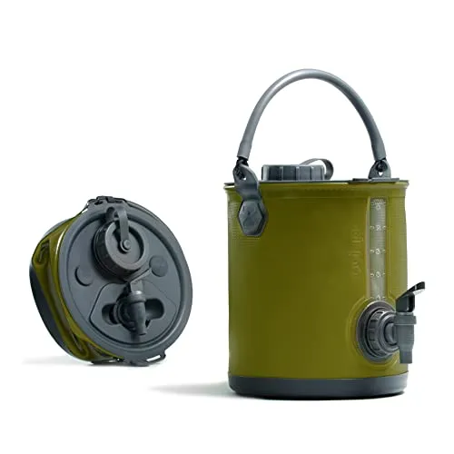 Colapz 2-in-1 Wasserkanister faltbar mit Hahn - Wasserbehälter & -kanister – Multifunktionaler 8-Liter-Kanister, der als Trinkwasserspender und faltbarer Eimer dient. Ideal für Camping und Wohnmobil, platzsparend und BPA-frei.
