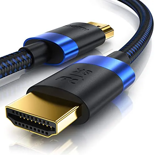 CSL - 8k / 4k HDMI Kabel 2.1/2.0-3m - 8K @ 60Hz / 120Hz - 4K @ 240Hz - 48 Gbit/s - 3D - Ultra High Speed mit Ethernet - TV Blu-ray PS5 Xbox Series X Switch - schwarz - 3 Meter