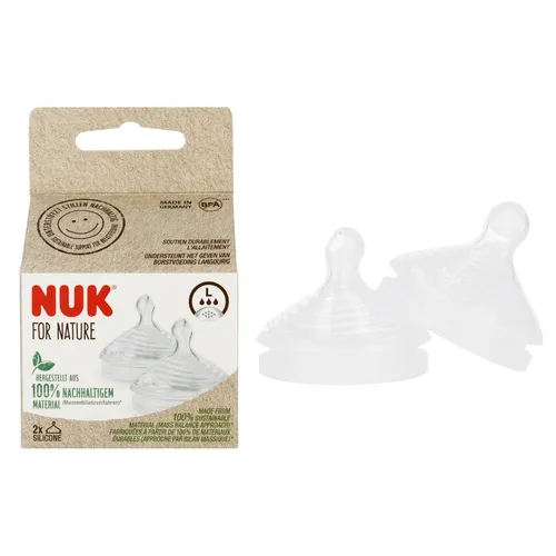 NUK Smoczek do butelki silikonowy rozm.. L Nature op.2 szt. 101240 4008600419549