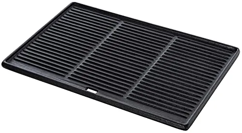 CLP Gusseiserne Grillplatte emailliert I Wendeplatte für Gasgrill, Kohlegrill und Elektrogrill I Korrosionsbeständiges Gusseisen, Farbe:anthrazit, Größe:48.5x32 cm