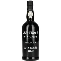 Madeira Malmsey 10 Jahre 19,0% vol. Justinos - Exklusiver Madeirawein aus der Malmsey-Traube, ca. 10 Jahre gereift. Dunkle Bernsteinfarbe mit Aromen von Nüssen und Karamell. Ideal zu Desserts und Kuchen – ein wahrer Genuss für besondere Anlässe.