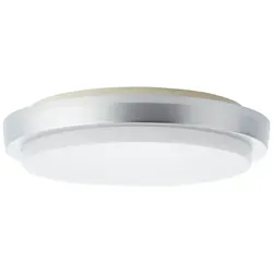BRILLIANT LED Außendeckenleuchte DEVORA - Silber, 12W, IP65 - Lampen - Diese IP65 geschützte LED Leuchte ist ideal für den Außenbereich, bietet warmweißes Licht (3000K) und ist energieeffizient mit 1600 Lumen. Perfekt für Wand- und Deckenmontage!