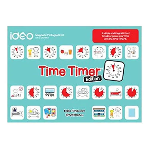 Magnetisches JAC5060 Piktogramm Set für Time Timer - Magnete, magnetische Spielwaren & Spielbretter – 35 magnetische Piktogramme für eine einfache Zeitvisualisierung mit Time Timer, ideal für effektives Zeitmanagement.