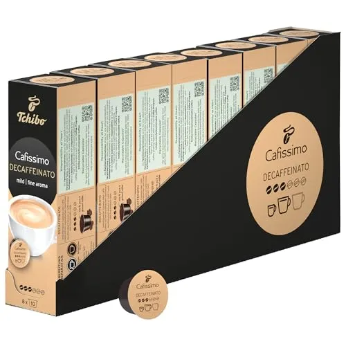 Tchibo Cafissimo Vorratsbox Caffè Crema entkoffeiniert – 80 Kaffeekapseln - Kaffee aus 100% nachhaltigem Anbau, milder Geschmack mit feinem Aroma, ideal für Ihre Cafissimo Maschine – 80 recyclebare Kapseln für maximalen Genuss.