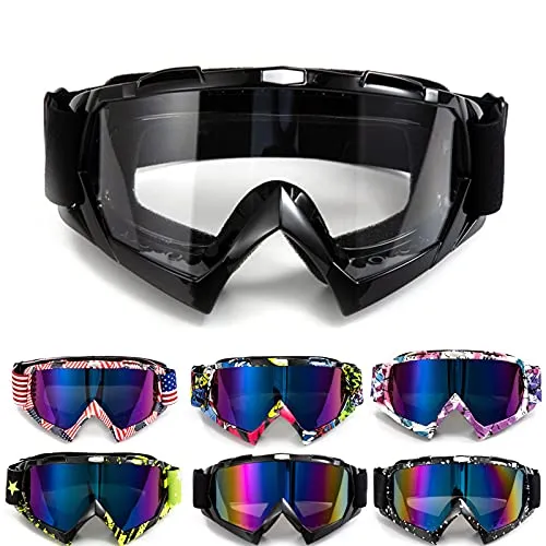 APEBAZY Motorradbrille Motocross Brille Dirt Bike Crossbrille ATV Off Road Racing MX-Fahrbrille Reitbrille Winddicht Anti Fog UV Skibrille