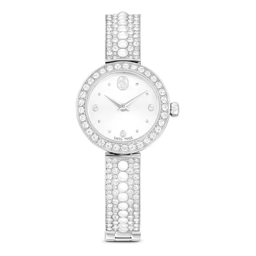 Swarovski Matrix Pearl Bangle Uhr – Eleganz in Edelstahl mit Kristallen - Die edle Matrix Armbanduhr kombiniert strahlende Kristalle mit einem eleganten Design. Das Edelstahl-Gehäuse und das stilvolle Armband mit Swarovski Kristallperlen setzen glanzvolle Akzente. Swiss Made und bis 5 m wasserdicht.