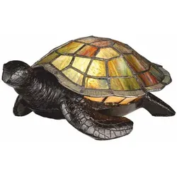 Casa Padrino Luxus Tiffany LED Tischleuchte Schildkröte Bunt / Vintage Bronze