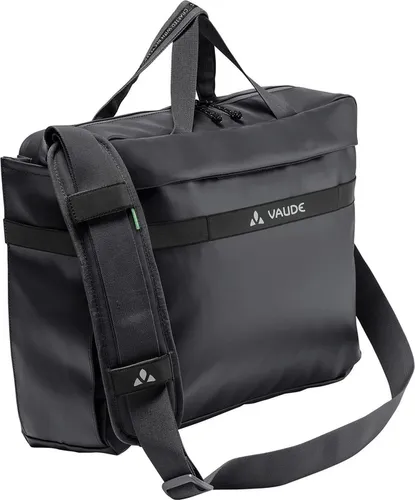 VAUDE Mineo Commuter Briefcase 17 - Schwarz, multifunktionale Büro- und Fahrradtasche mit abnehmbarer QMR-Hakenschiene und Notebookfach für 15,6 Zoll