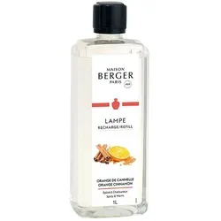 Lampe Berger Raumduft Nachfüllpack Orange de Cannelle - Duftlampe Nachfüllpack mit genüsslichem Orange-Zimt-Aroma, 1 Liter für bis zu 160 Stunden Beduftung – ideal für ein gemütliches Zuhause.