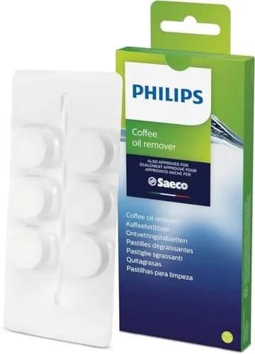 Philips Kaffeefettlöse-Tabletten CA6704/10 - Effektive Kaffeefettlöse-Tabletten für die gründliche Reinigung Ihrer Kaffeemaschine. Sichern Sie die Langlebigkeit und den optimalen Geschmack Ihres Kaffees. Ideal für einen reibungslosen Betrieb.