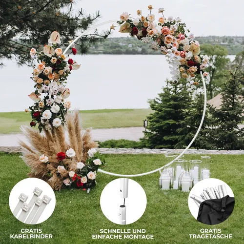 Hochzeit Ballonbogen Weiß 200cm - Sonstige Leuchtmittel - Vielseitiger Hochzeitsbogen aus splitterfreiem Aluminiumoxid, ideal für kreative Designs und einfach aufzubauen. Perfekt für unvergessliche Feierlichkeiten!