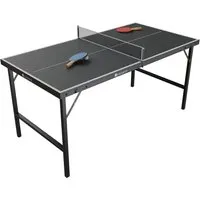 Juskys Mini Tischtennisplatte Flexi - Klappbare Indoor Tischtennisplatte für Zuhause, inklusive Zubehör und ideal für drinnen und draußen
