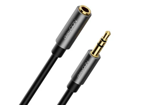 deleyCON deleyCON 1,5m Klinke Audio Stereo AUX Kabel Verlängerungskabel 3,5mm Audio-Kabel