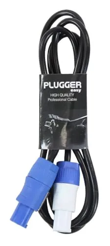 Plugger Câble d'alimentation powercon mâle/mâle 1,8 m Noir