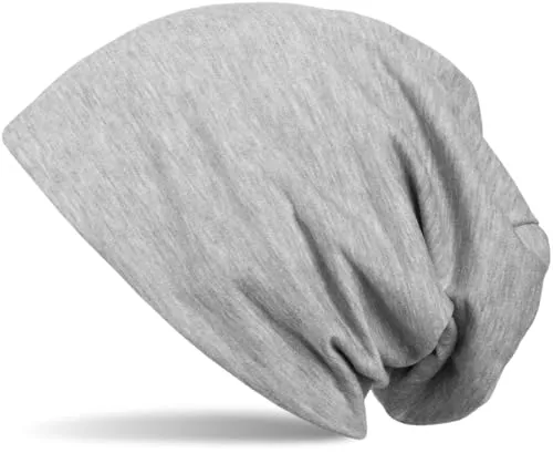 styleBREAKER Unisex Stoff Beanie Mütze einfarbig, leicht und weich, Longbeanie Slouch Beanie 04024018, Farbe:Grau meliert