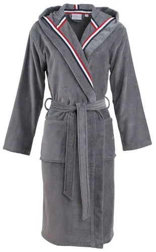 Carl Ross Unisex-Bademantel 481310, Midilänge, Velours, Kapuze, Gürtel, Midilänge