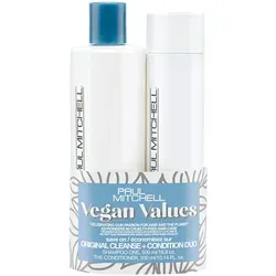 Paul Mitchell Save On PM Vegan Value Original Cleanse + Condition Duo Set - Haarpflegeset mit sanfter Reinigung und feuchtigkeitsspendenden Inhaltsstoffen für glanzvolles, gesundes Haar. Ideal für coloriertes und chemisch behandeltes Haar.