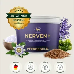Pferdegold Nerven+ mit Tryptophan 1,5 kg - Pferdegold Nerven+ enthält Tryptophan zur Unterstützung der Nerven und Muskulatur. Ideal für Sportpferde, Jungpferde und Senioren. Ohne Melasse und Zucker, für eine ausgewogene Ernährung.