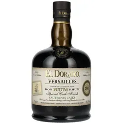 El Dorado Rum VERSAILLES Special Sauternes Casks 2005 - 55,4% Vol. 0,7l - Exklusiver Rum aus der Demerara Destillerie, gereift in Sauternes-Fässern für ein einzigartiges Geschmackserlebnis mit Noten von Trockenfrüchten und Gewürzen.