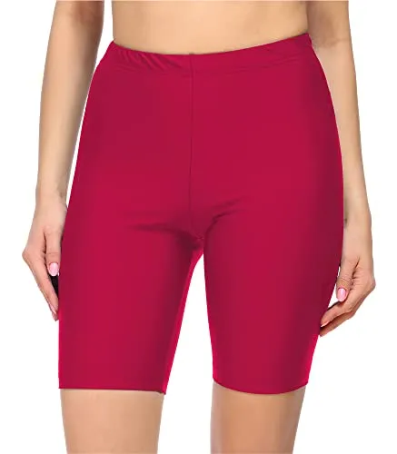 Merry Style Damen Badehose High Waist Bikinihose Schwimmhose für Wassersport SUP Schwimmradler Bademode für Frauen MS10-333 (Rosa (3260),38)