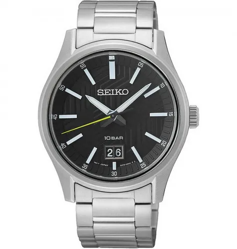 Seiko Silber Herren Armbanduhr SUR535P1 - Elegante Armbanduhr für Herren mit Quarzwerk, wasserdicht bis 100 m und kratzfestem Saphirglas – ideal für den Alltag und besondere Anlässe.