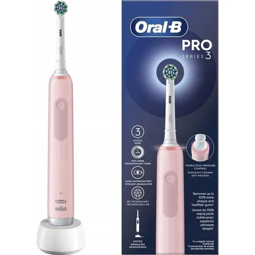 Braun Oral-B PRO3 Rosa X-Clean - Elektrische Zahnbürste - Beauty und Wellness: Die Braun Oral-B PRO3 Rosa X-Clean bietet eine 3D-Reinigungstechnologie für gründliche Zahnpflege und gesundes Zahnfleisch.