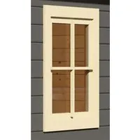 Karibu Fenster für 38 mm Häuser inkl. D/K-Beschlag - Aktion Elfenbeinweiß - Gartenhaus-Zubehör, hochwertiges Fenster aus nordischer Fichte für extra Lichteinfall und freipositionierbar für individuelle Gestaltung.