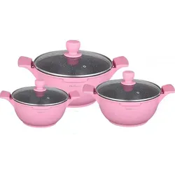 Cheffinger Kochtopfset 6-teilig 20-24-28cm - Gemüsetöpfe aus robustem Aluminiumguss mit 3-Schicht-Marmorbeschichtung, ideal für alle Herdarten, inklusive Induktion – perfekt für köstliche Gerichte!