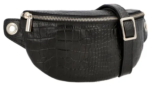 Gusti Leder Gürteltasche Rosamonde Schwarz - Elegante Bauchtasche aus hochwertigem Rindsleder mit praktischem Reißverschluss. Ideal für den täglichen Gebrauch – stilvoll und funktional.