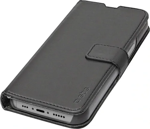 SBS Wallet Stand iPhone 15 schwarz (TEBKWALIP1561K)