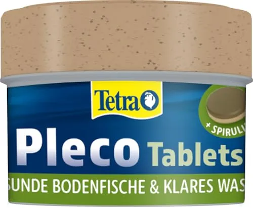 Tetra Pleco Tablets – Nährstoffreiches Fischfutter für alle pflanzenfressenden Bodenfische (z.B. Welse), 58 Tabletten Dose