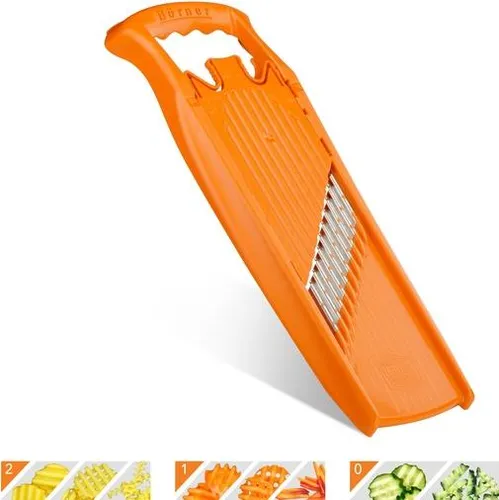 Börner Mandoline Wellen-/Riffel-/Waffelschneider, Edelstahl, BPA-frei, 3 Stärken