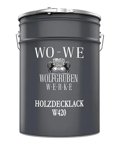 WO-WE Holzlack W420 - Seidenglänzende Wetterschutzfarbe für Holz - Hochwertiger Holzlack für Innen & Außen, schützt vor UV-Strahlung und Witterungseinflüssen. Umweltfreundlich, geruchsarm und schnelltrocknend – ideal für Holzmöbel und Gartenmöbel.