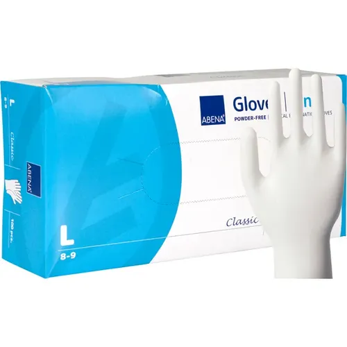 ABENA Vinyl puderfreie Untersuchungshandschuhe L 8-9 transparent - Hochwertige Einweghandschuhe, ca. 245 mm lang, reißfest und elastisch, ideal für professionelle Anwendungen und den täglichen Einsatz.