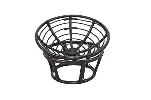 Papasansessel Dana - Möbel Direkt Online - Stilvoller Papasansessel aus handgeflochtenem Rattanrohr, uni schwarz lackiert, mit runder Sitzschale (Ø 100 cm). Ideal für modernes Wohnen und sofort einsatzbereit!
