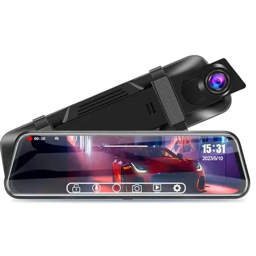 Digital Rückspiegel mit Dashcam DVR - 10" Touchscreen, 1080p Full HD, einfache Montage und Splitscreen-Funktion für mehr Sicherheit beim Fahren